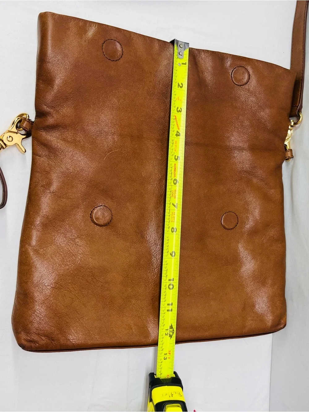 Tory Burch Caramel Brown Leather Shoulder Bag with Gold Logo